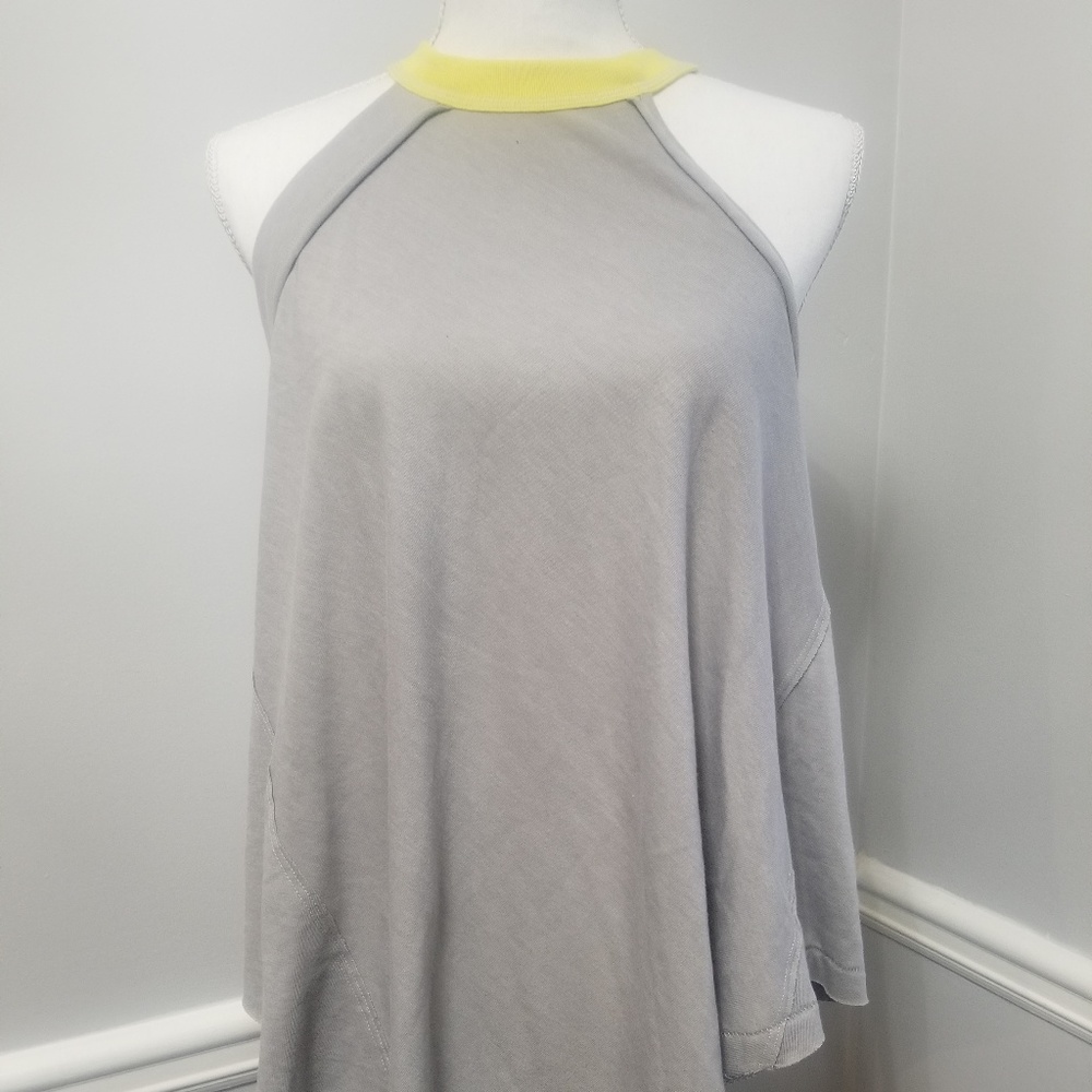 Free People Gray Assymetric Tank top T-shirt